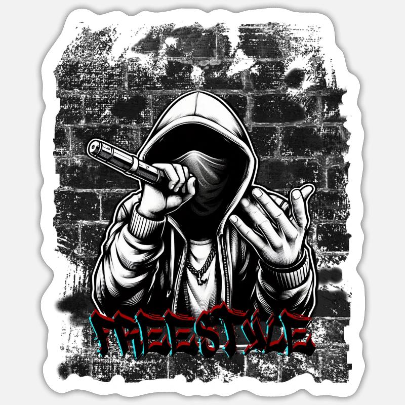 Nage libre - Sticker taille S (10 x 10 cm) - blanc mat