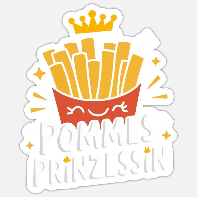 Frites, frites, restauration rapide - Sticker taille S (10 x 10 cm) - blanc mat