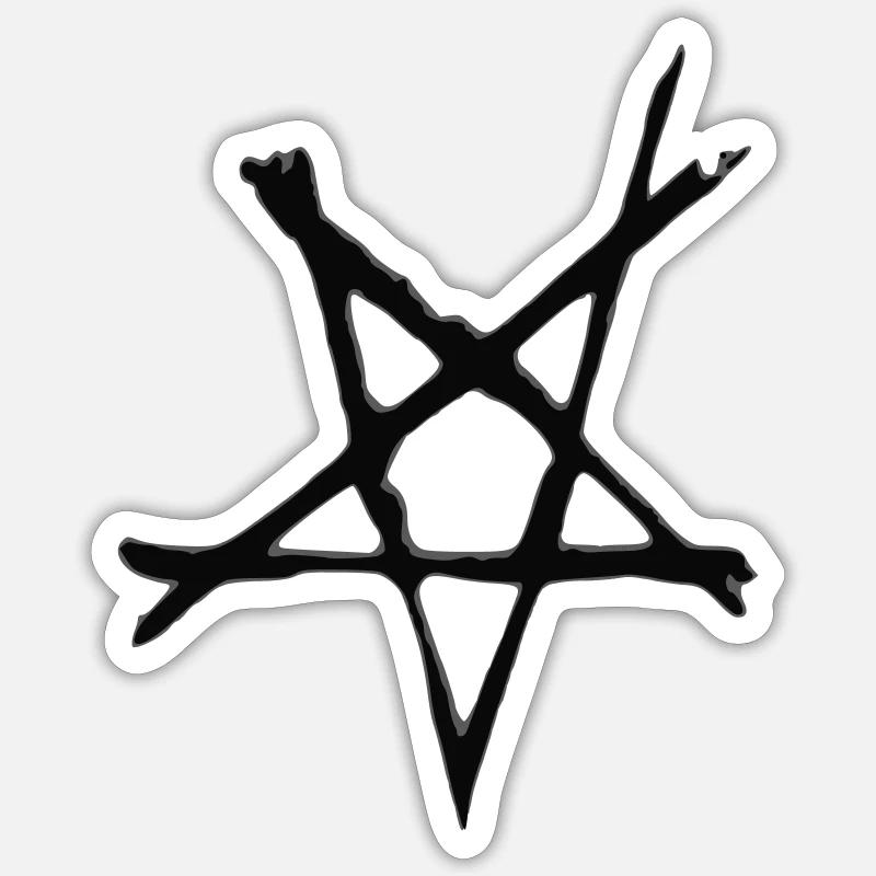 Scratch-Pentagramm Sticker Größe S (10 x 10 cm)