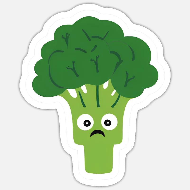 brokkoli - Sticker Größe S (10 x 10 cm) - Mattweiß