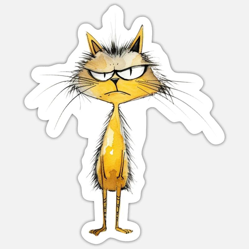 Crumpy Cat Sticker Größe S (10 x 10 cm)