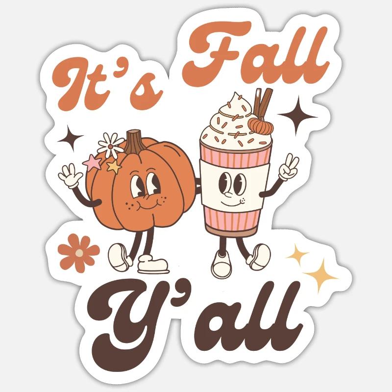 It's Fall Y'all - Sticker size S (10 x 10 cm) - white matte