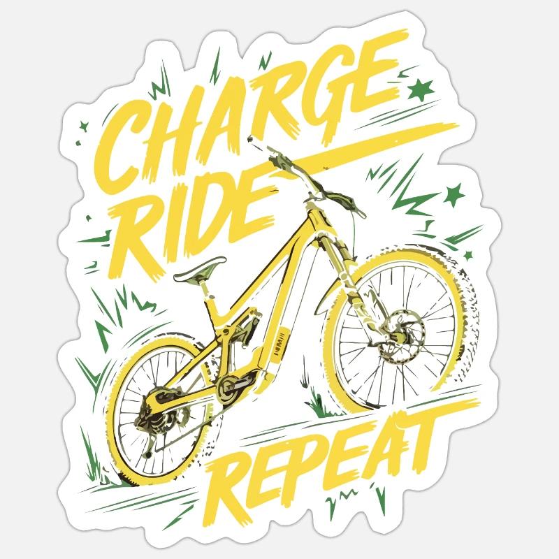 Charge Ride Repeat Cycle Design Sticker size S (10 x 10 cm)