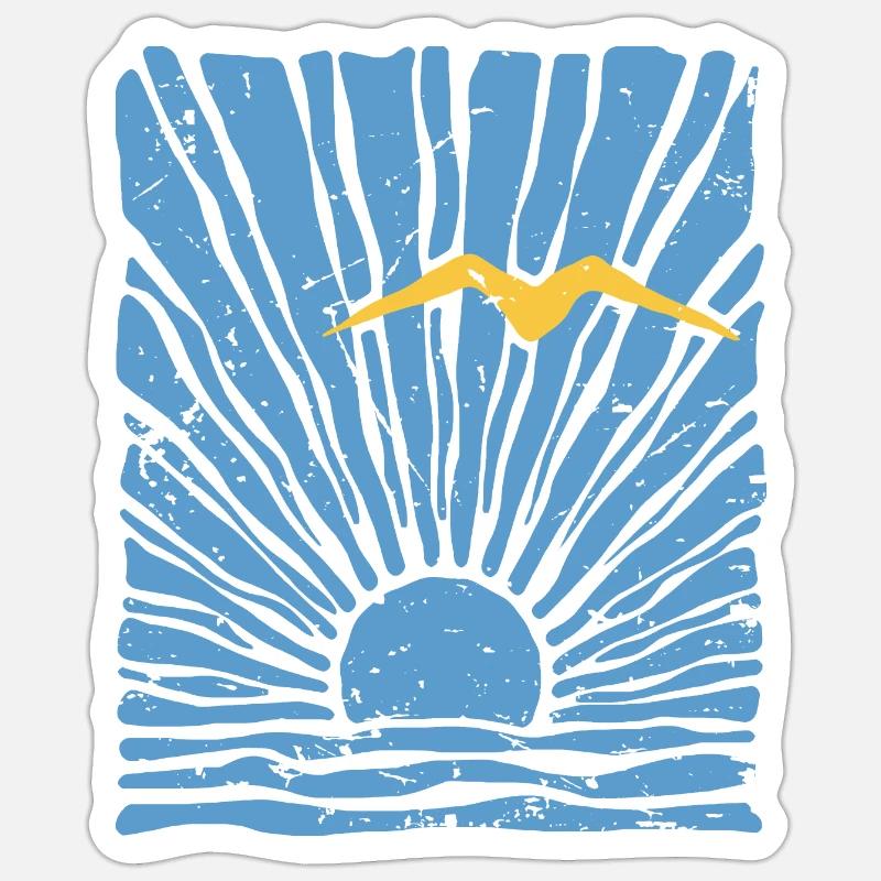 Soleil - Sticker taille S (10 x 10 cm) - blanc mat