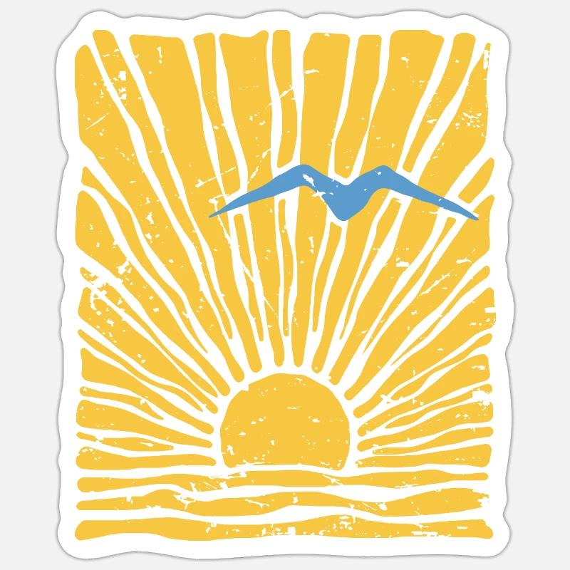Soleil - Sticker taille S (10 x 10 cm) - blanc mat