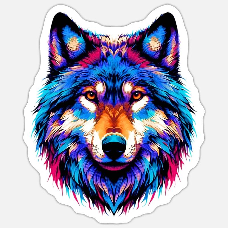 Wolf - Sticker size S (10 x 10 cm) - white matte
