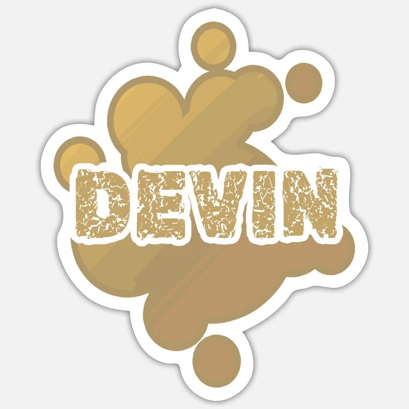 Devin - Sticker taille S (10 x 10 cm) - blanc mat