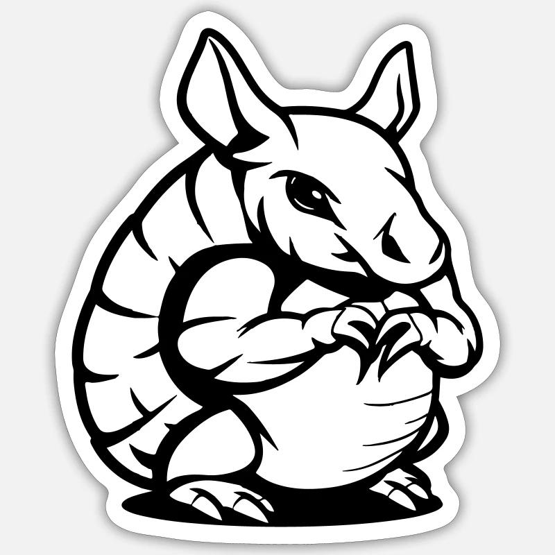 armadillo - Sticker size S (10 x 10 cm) - white matte