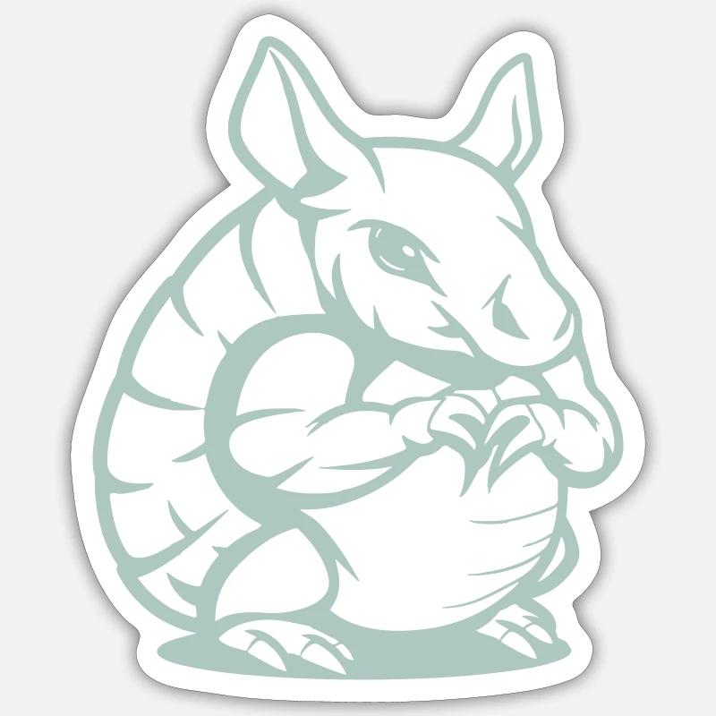 armadillo - Sticker size S (10 x 10 cm) - white matte