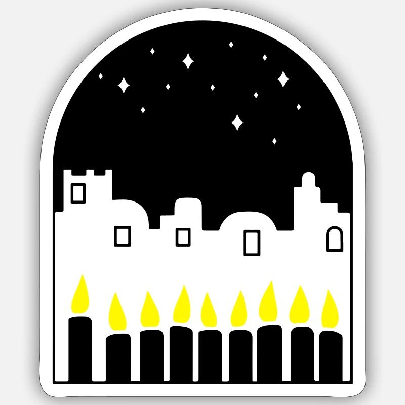 Bougies la nuit - Sticker taille S (10 x 10 cm) - blanc mat