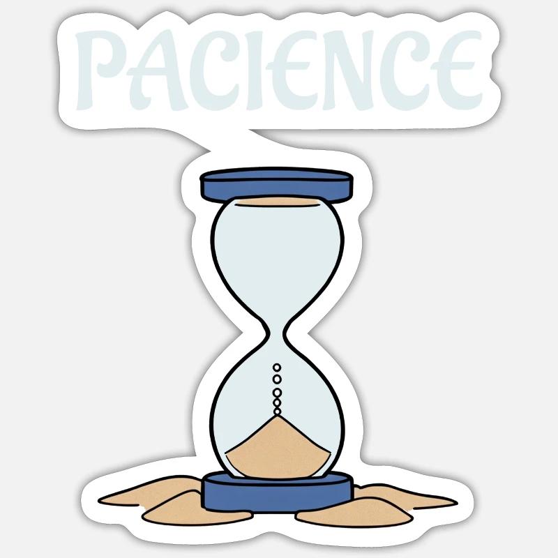 Sablier pacience Sticker taille S (10 x 10 cm)