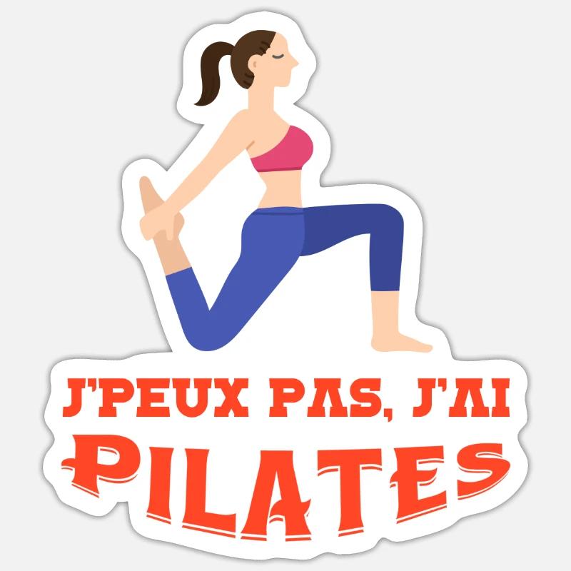 Pilates - Sticker taille S (10 x 10 cm) - blanc mat