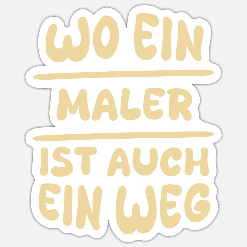 Maler als Maler - Sticker Größe S (10 x 10 cm) - Mattweiß