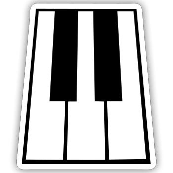 Piano Keys Instrument Playing Classical Music - Sticker size S (10 x 10 cm) - white matte - Front