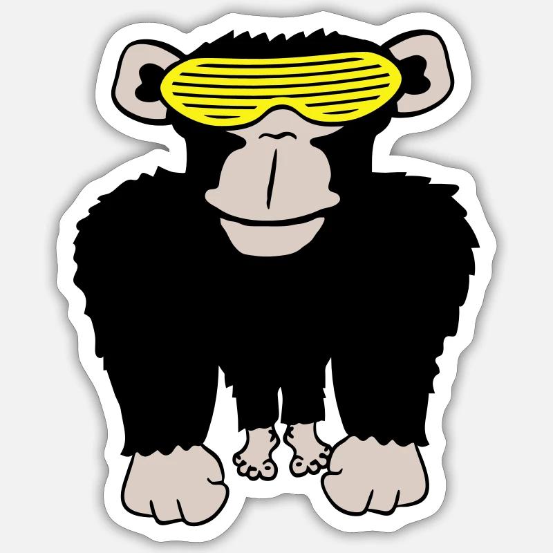 Funky Sonnenbrille Gorilla Cooler Party Affe Spaß Sticker Größe S (10 x 10 cm)