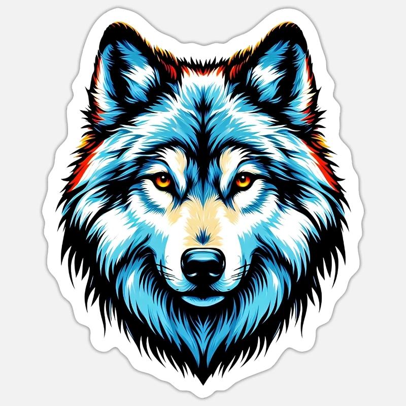 Wolf - Sticker Größe S (10 x 10 cm) - Mattweiß