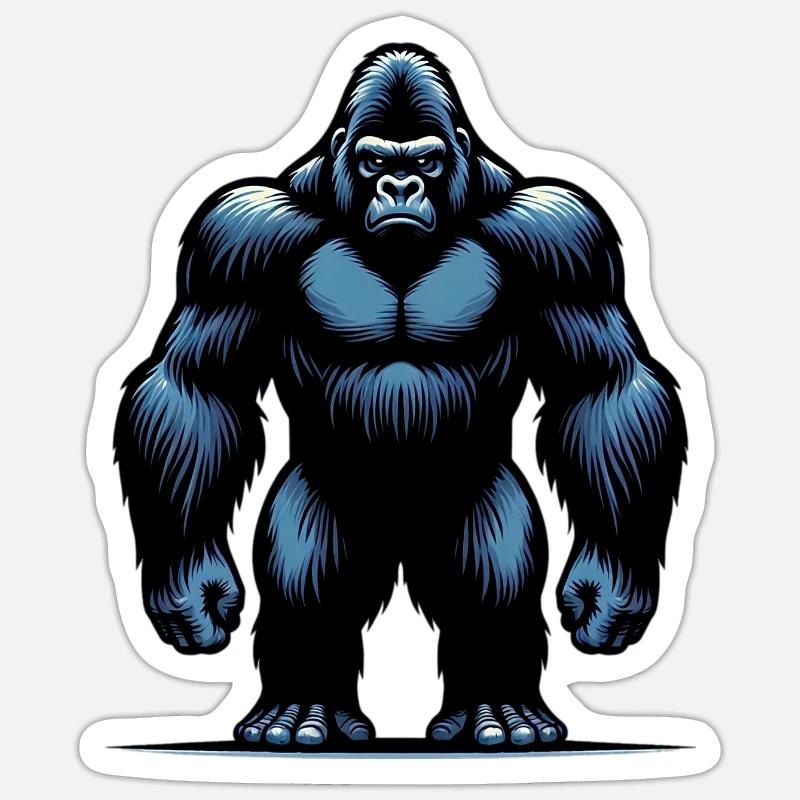 Gorille - Sticker taille S (10 x 10 cm) - blanc mat