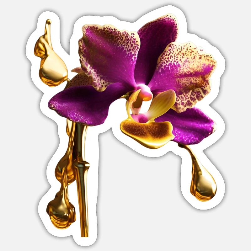 Orchidée - Sticker taille S (10 x 10 cm) - blanc mat