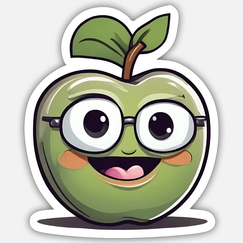 Pomme Fruit Fruit Nerd Sticker taille S (10 x 10 cm)