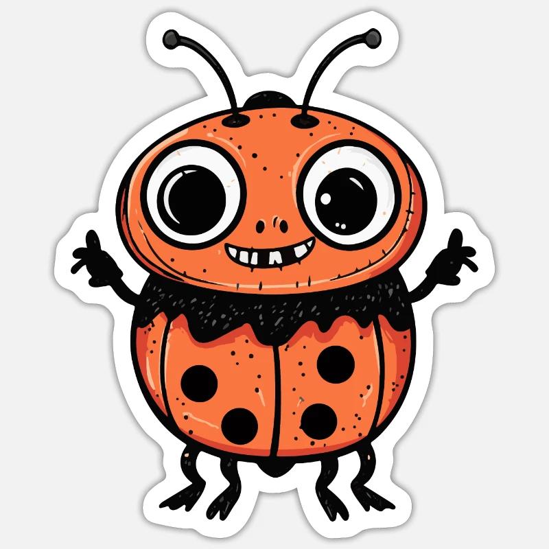 Ladybug Halloween Comic Funny - Sticker size S (10 x 10 cm) - white matte