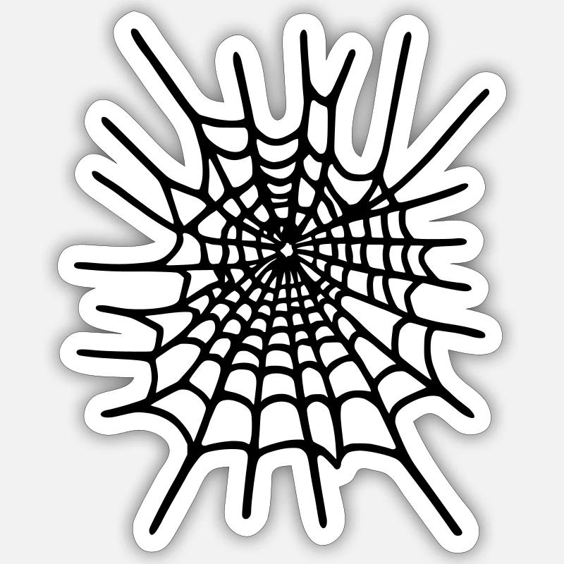 Spinnennetz Halloween - Sticker Größe S (10 x 10 cm) - Mattweiß