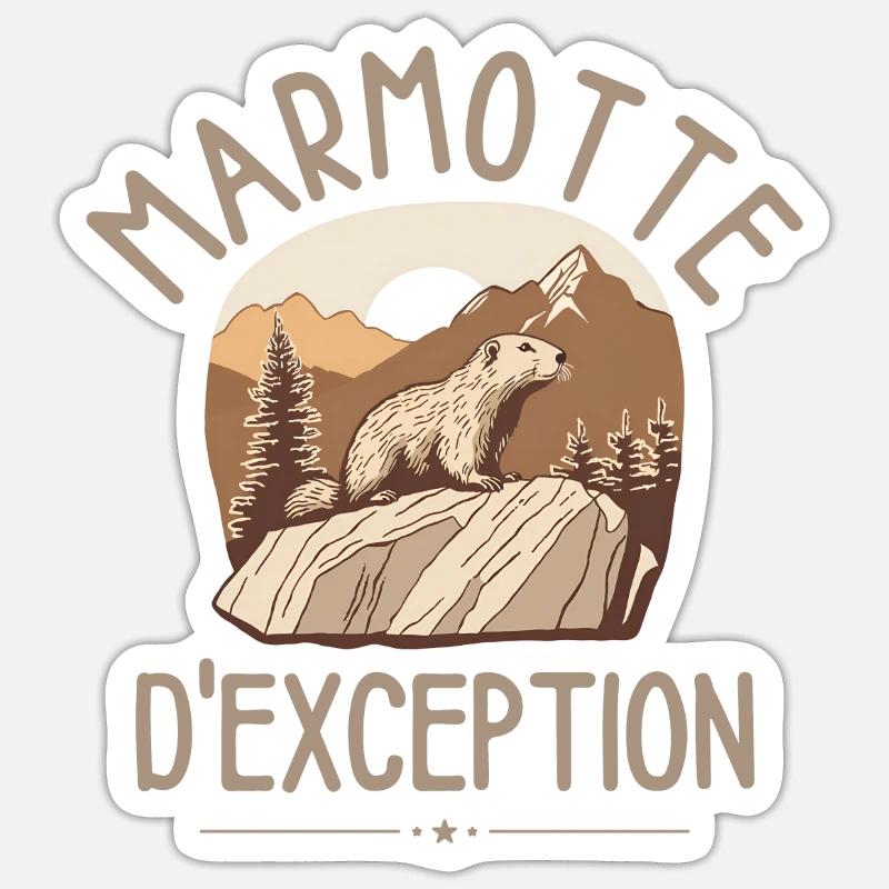 Marmotte d exception Sticker taille S (10 x 10 cm)