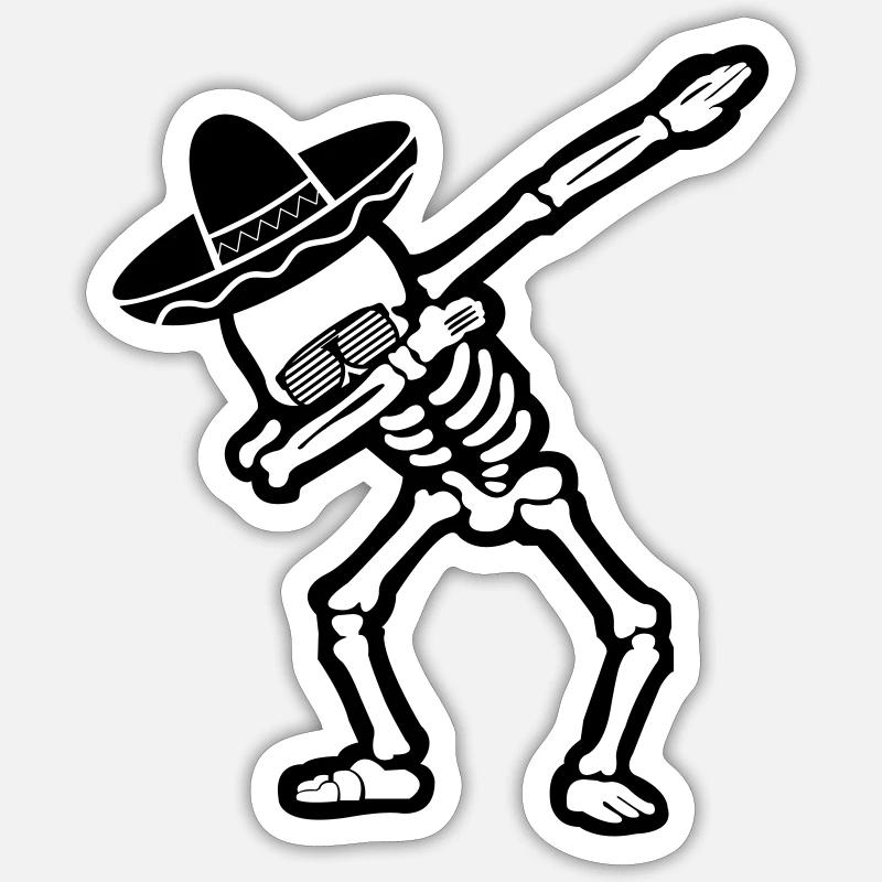 Cool Skull Dabbing - Sticker size S (10 x 10 cm) - white matte