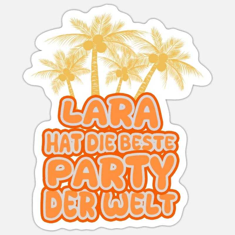 Vacances Lara - Sticker taille S (10 x 10 cm) - blanc mat