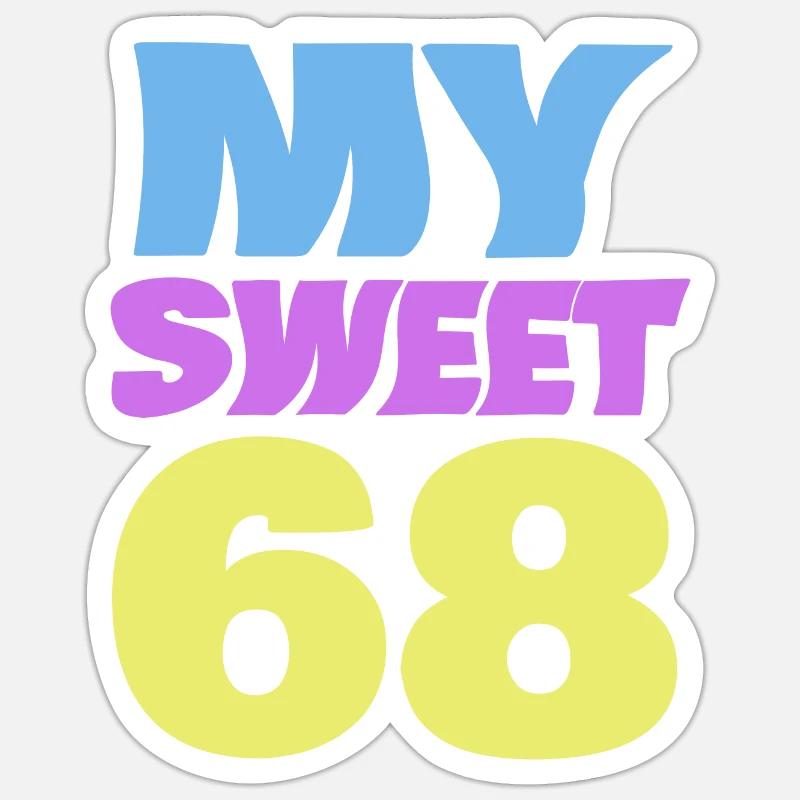 Age 68 Sticker size S (10 x 10 cm)