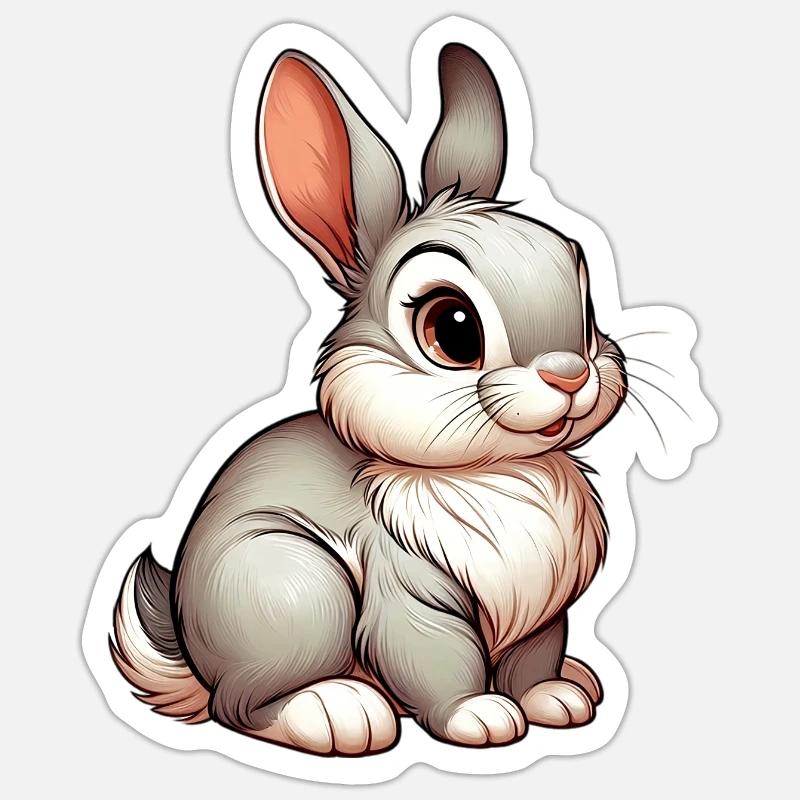Rabbit - Sticker size S (10 x 10 cm) - white matte
