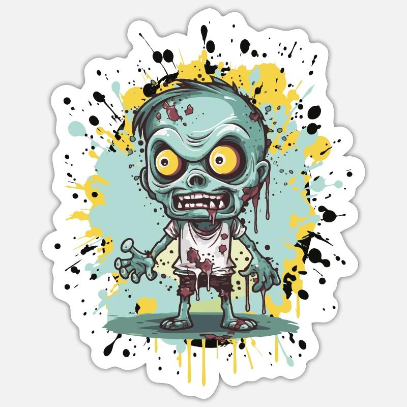 Zombie Comic - Sticker size S (10 x 10 cm) - white matte