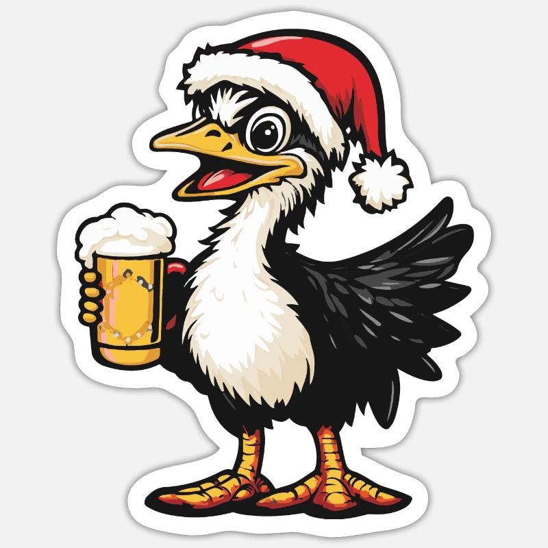 Bouquet de Bière Noël - Sticker taille S (10 x 10 cm) - blanc mat