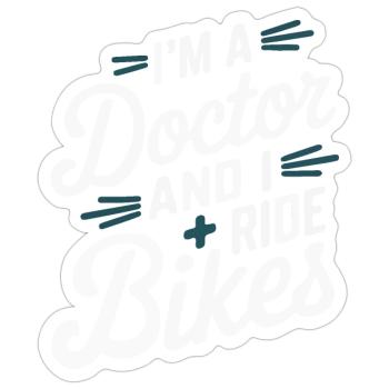 Arzt und Radfahrer - Sticker Größe S (10 x 10 cm) - Mattweiß - Vorne