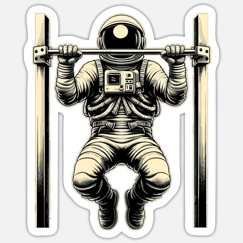Calisthenics Astronaut Pull-ups Gift Sticker size S (10 x 10 cm)
