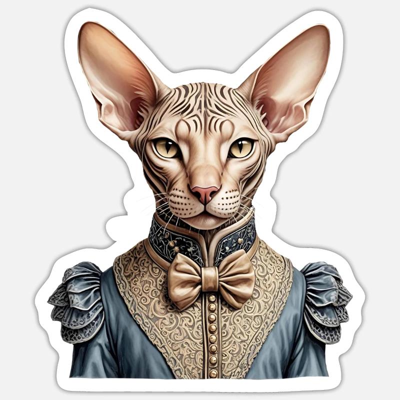 Victorian sphynx cat Sticker size S (10 x 10 cm)
