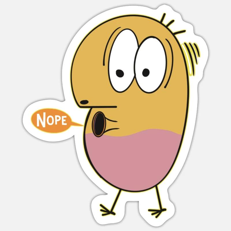 Dodo dit non - Sticker taille S (10 x 10 cm) - blanc mat