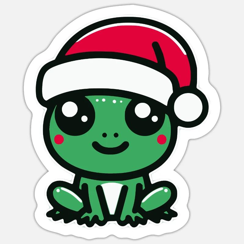 Christmas Frog - Sticker size S (10 x 10 cm) - white matte
