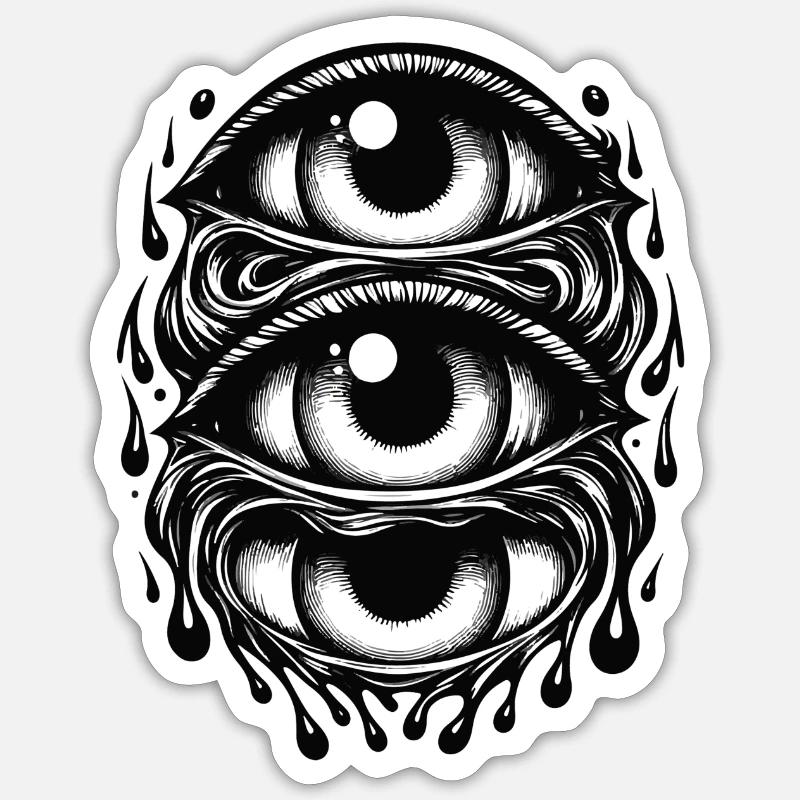 magic eye - Sticker size S (10 x 10 cm) - white matte
