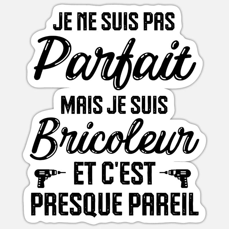 Bricoleur - Sticker taille S (10 x 10 cm) - blanc mat