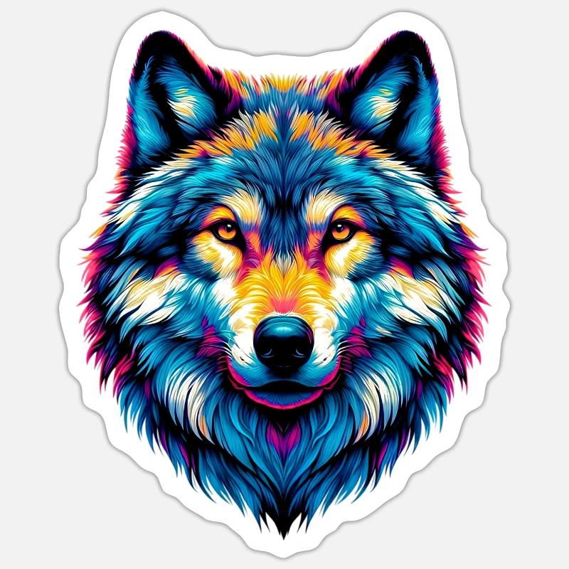 Wolf - Sticker size S (10 x 10 cm) - white matte