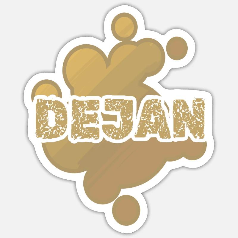 First name Dejan - Sticker size S (10 x 10 cm) - white matte