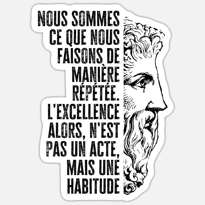 Nous sommes ce que nous faisons - Sticker taille S (10 x 10 cm) - blanc mat