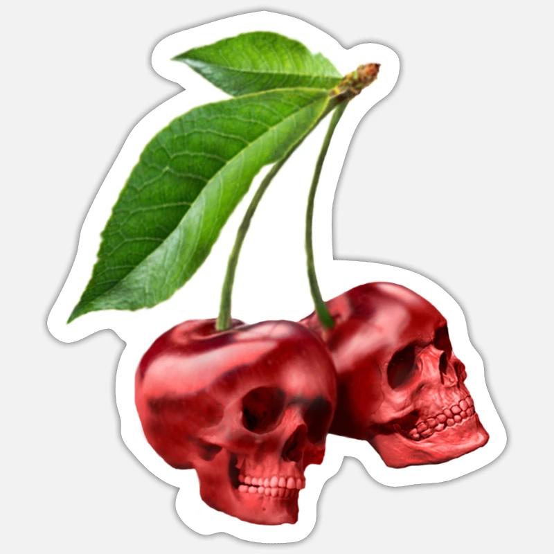 Cherries Skulls Cherry Skull - Sticker size S (10 x 10 cm) - white matte