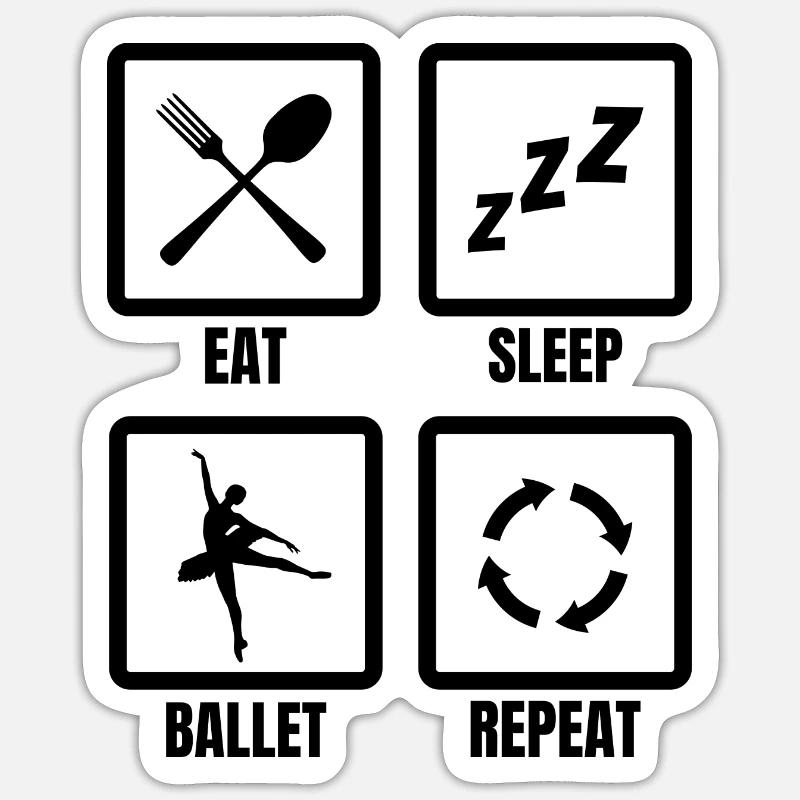 Ballett Routine - Sticker Größe S (10 x 10 cm) - Mattweiß