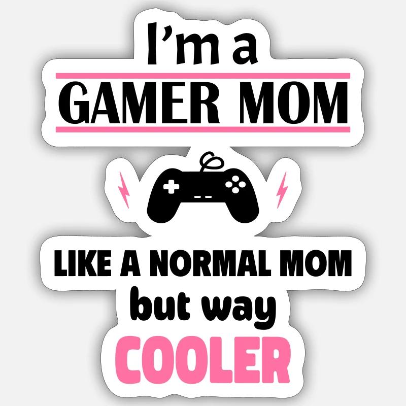 Cool Gaming Mom - Sticker size S (10 x 10 cm) - white matte