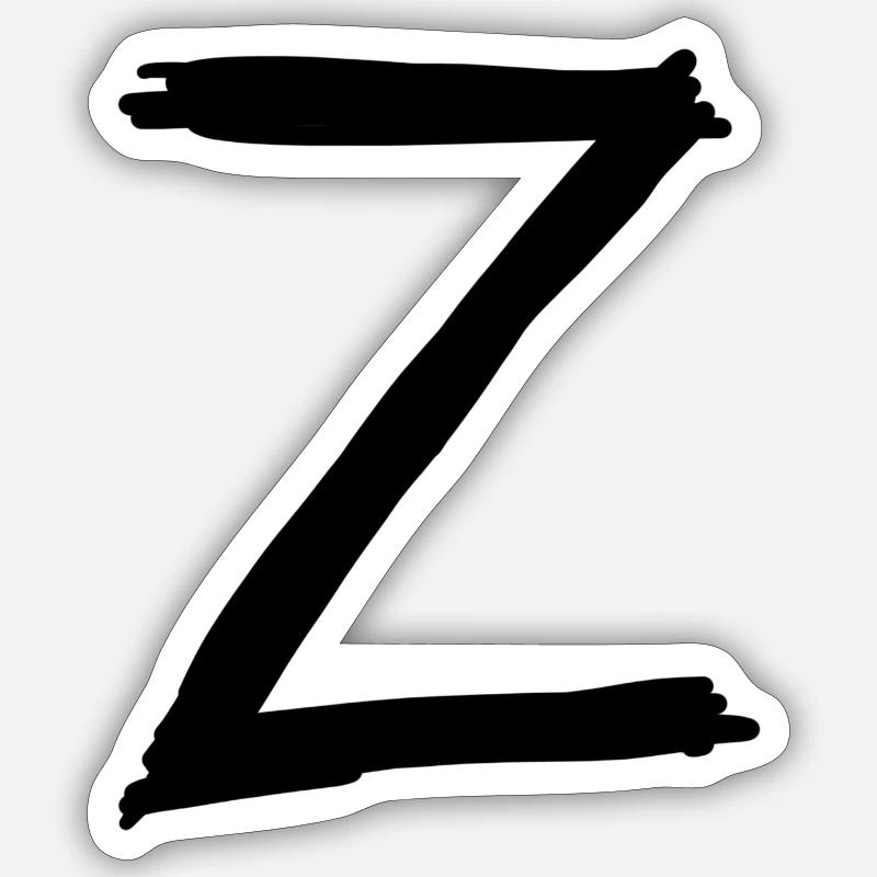 Buchstaben Z - Sticker Größe S (10 x 10 cm) - Mattweiß