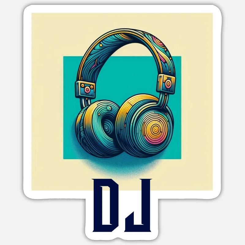 DJ - Sticker taille S (10 x 10 cm) - blanc mat