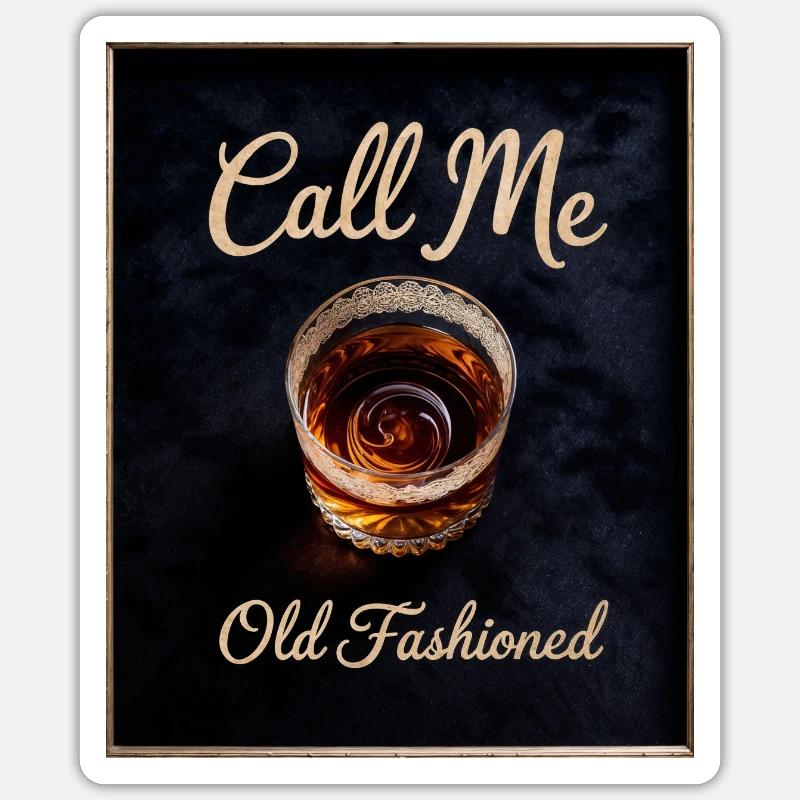 Appelez-moi Whisky à l’ancienne drôle - Sticker taille S (10 x 10 cm) - blanc mat
