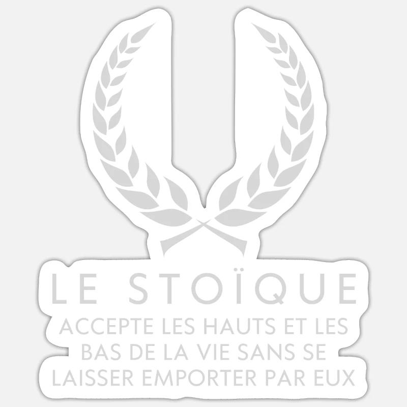 Le stoïque accepte les hauts et les bas Sticker taille S (10 x 10 cm)