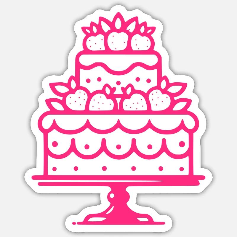 Cake Outline - Sticker size S (10 x 10 cm) - white matte